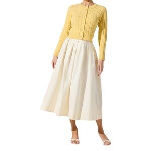 Astr Cream Full Flared Poplin Midi Skirt A Line Flowy Size Small Boho